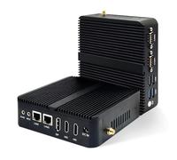 ROUAFWIT N100 Mini PC Industrial Micro Computer Fanless Win 11 Pro, DDR4 8GB RAM 256GB SSD Ordinateur Bureau, Dual RJ45 Gigabit Ethernet, 2*RS232 COM, WiFi BT4.2, 4K 3 Display