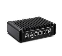 ROUAFWIT Pare feu Mini PC N355 (Version N305 Mise à Niveau), DDR5 16GB RAM 256GB SSD, Micro-Ordinateur sans Ventilateur, HD +DP 4K Dual Output, Core i3, 4 x 2,5 GbE i226-V, TF Slot, AES-NI, OPNsense
