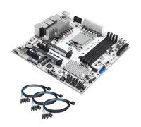 ROUAFWIT W680 NAS Motherboard Micro ATX 12 Bay, LGA1700 mATX PC Mainboard mit 2x10GbE, 2X 2.5GbE LAN, 4 x DDR5 Desktop RAM (ECC), 3 x NVMe, PCIe5.0 x16, vPro, with 3X 4-SATA Cables, Barebone