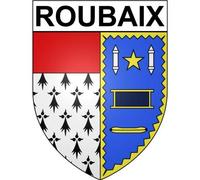 Roubaix 59 ville Stickers blason autocollant adhésif - Taille : 4 cm