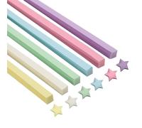 Roucerlin 1080 Feuilles de Papier Pliable étoiles, 6 Couleurs Unies, Papier Double Face, Papier étoile Pastel, décoration Porte-Bonheur, Papier étoile Origami pour revivre Le Stress, capacité pratiqu