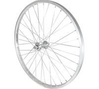 Roue 24" VTT Avant Jante ALU Simple PAROI Argent Frein Patin MOYEU ALU ECROUS