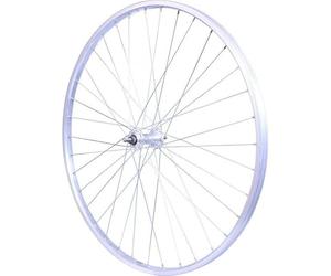 Roue 28" VTC 700C Avant Jante ALU Simple PAROI Argent Frein Patin MOYEU ALU ECROUS