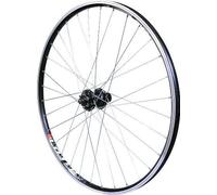 Roue 28" VTC Arriere Jante ALU Double PAROI Noire Frein Patin + Disque MOYEU ALU Blocage Rapide Cassette (622x19)