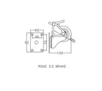 Power Acoustics Roue 3.5 Brake - Roue flight case 3.5 pouces avec frein