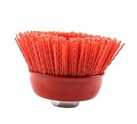 Roue à brosses en forme de coupelle abrasive Brosse abrasive en nylon de 75 mm (3 pouces), grain 80-240, for meuleuse d'angle et outil rotatif Dremel(Red Grit 80,5I8-11)