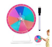 Roue À Cadeaux - Jeu Ludique de Roulette à Tourner - Roulette de Table en Acrylique avec Marqueur Effaçable - Jeu de Tirage au Sort Coloré pour Carnavals, Foires Commerciales et Animations en Classe
