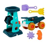 Roue à eau - Jouet de plage en plastique pour enfants - Bac à sable - Kit de jeu extérieur - Plage - Sable - Eau - Passoire - Entonnoir - Kit d'outils pour garçons et filles (bleu, 25 cm)