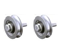 Roue à gorge ronde - Acier - 60 mm - Lot de 2 - 1 roulement à billes - A platine