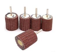 Roue à lamelles abrasives montées pour polissage et meulage, 35 mm de diamètre statique x 45 mm de roue x tige de 6 mm, décapage de tissu, émery haute durabilité, travail incurvé (grain 600)