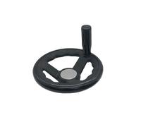 Roue à main, 12 x 100 mm, roue à main ronde à 3 rayons en nylon avec poignée pour machine à bois, fraiseuse et tour