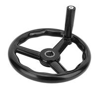 Roue à main, 250x25mm Volant de Tour à 3 Rayons en Bakélite Noir Antidérapant avec Poignée Tournante pour Machine-Outil, Tour, Fraiseuse