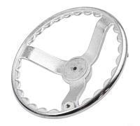 Roue à main chromée à 3 rayons pour machines-outils, électro-galvanisée avec ondulation, différentes tailles de 3 à 12 pouces, argent (30,5 cm)