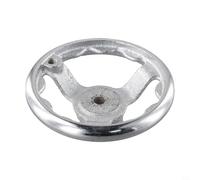 Roue à main chromée à 3 rayons pour machines-outils, électro-galvanisée avec ondulation, différentes tailles de 3 à 12 pouces, argent (5 pouces)
