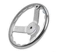 Roue à main chromée à 3 rayons pour machines-outils, électro-galvanisée avec ondulation, différentes tailles de 3 à 12 pouces, argent (8 pouces)