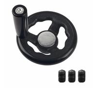 Roue à main ronde en bakélite avec vis M6 ondulées pour fraiseuse perceuse et manivelle 12 x 100 mm