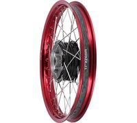 Roue à rayons 1,6 x 17" Jante en aluminium anodisé rouge, moyeu noir, rayons en acier inoxydable - Simson S53OR, S83OR