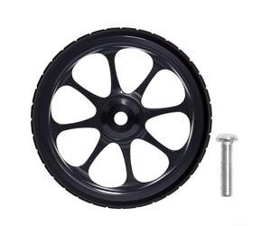 Roue à roulement de 82 mm de diamètre compatible avec Brompton et pour remorques de vélo pliables 3sixty offrant une meilleure traction et absorption des chocs (noir)