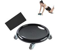 Roue à roulettes, planche de roue abdominale multifonction pour femme avec tapis, noyau rotatif à 360° pour brûler les graisses du corps, contrôle du ventre et entraînement de gym à domicile (noir)