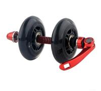 Roue à roulettes PU avec système de libération rapide pour fourche de VTT optimisée pour les tâches de chargement et de déchargement de fourche (rouge)