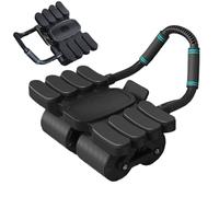 Roue abdominale à 4 roues, coudière à automatique avec support de téléphone intégré, équipement d'exercice abdominal pour abdominaux, dos, épaules