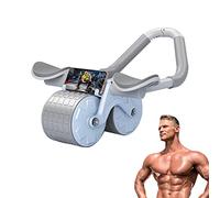 Roue abdominale à automatique, rouleau abdominal 4D avec cou, rouleau abdominal avec poignée antidérapante pour l'entraînement des abdominaux, roue à rouleaux abdominaux