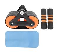 Roue abdominale à ressort automatique, équipement d'entraînement à double noyau pour salle de sport à domicile, matériau en caoutchouc ABS avec genouillère (Orange)