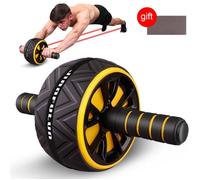 Roue Abdominale,Ab Roller Wheel,Roulette Abdominaux Exercice ,Roue de Fitness pour Musculation Sport Maison Materiel,Jaune