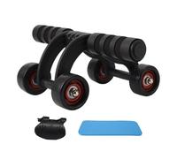 Roue Abdominale - ABS, 12,0x9,0x4,7 Pouces AB Wheel Roller Structure À Quatre Stabilisations | Roues En PU À Haute Élasticité, Capacité De Charge De 150kg, Entraîneur De Force De Base Pour Les Abdomin