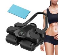 Roue abdominale avec genouillère, support de coude | Équipement d'entraînement des abdominaux à quatre roues | pour exercices de renforcement musculaire pour hommes et femmes à la maison, salle de