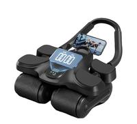 Roue abdominale avec rebond automatique, conception stable à 4 roues avec support de coude et tapis de genou, équipement d'entraînement de base avec minuterie et support de téléphone