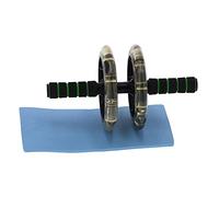 Roue abdominale de 200 mm, rouleau de musculation du tronc à deux roues antidérapantes, rouleau d’exercice abdominal renforcé en acier avec poignées ergonomiques pour