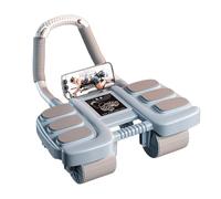 Roue abdominale de fitness | Rebound Roller | Dévidoir automatique à 4 roues | Avec système de rebond & freinage, poignée antidérapante et cadre en ABS - Idéal pour l'entraînement abdominal à la