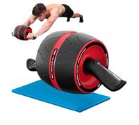 Roue abdominale | Double rouleau abdominal | Rouleau d'entraînement compact antidérapant avec genouillères pour femmes, hommes, adolescents et sportifs