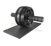 Roue Abdominale HS-W145AM Hop-Sport avec Tapis de Genou Extra Épais pour la Maison, Roulette Abdominaux pour Musculation Gris