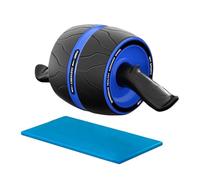 Roue abdominale, rouleau abdominal double roue pour entraînement | Entraîneur de force compact antidérapant avec genouillère pour hommes, femmes, adolescents et adultes