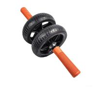 Roue abdominale sans rebond - Double roue pour entraînement de base - Pneus de fitness de 16,5 cm avec roulement stable - Équipement d'exercice à domicile (noir + orange)