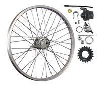 Roue arrière 20 Pouces, Jante Aluminium, moyeu à Vitesses intégrées Shimano Nexus Inter-3, Frein à rétropédalage - Argent