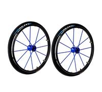 Roue Arrière 24 Pouces, Accessoires de Remplacement Roue pour Sport Fauteuils Roulants, 24×1, Pneumatique, Roulement 12.7mm, Bleu, 2 Pièces