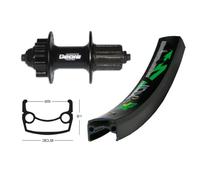 Roue arrière 36 trous 26x1.90 WINORA XL 25 DISCO 6T DEORE XT QR 135 MM 8-11V (55