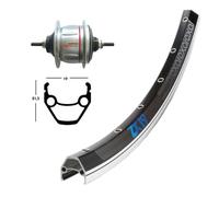 Roue arrière 36 trous frein à rétropédalage 28x1.75 WINORA ZX 19 compatible avec