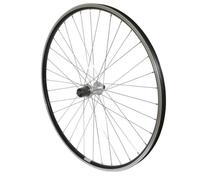 Roue vtc 700x35 arriere alu noir double paroi moy alu blocage cassette 9-8v.