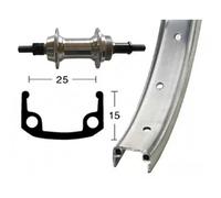 Winora Aluminium Wheel 6-7s 24´´ Rear Wheel Argenté 10 x 135 mm