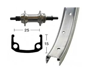 Roue arriére avec vis Wiener Winora 36 Tr.Axe A/Vis 135Mm Argenté