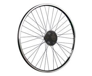 Roue arrière de 26 "Bicyle Mur Double avec Cassette Shimano 8 Vitesses Noire