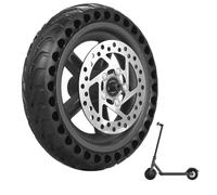 Roue arrière de rechange 8,5 x 2 for trottinette électrique, pneu plein avec moyeu et disque de frein, jante nid d'abeille, compatible M365 1S PRO PRO2(A-Black)