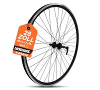 Roue arrière de trekking de 28", couronne de vis 6/7/8 vitesses, axe complet de 135 mm, 9 mm, 36 rayons, jante creuse en aluminium, frein sur jante V-Brake, noir LOEVELOSI