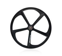 Roue arrière de vélo à pignon Fixe 700C avec pignons à pignon Fixe 17T, magnésium 5 Rayons, axe Solide 120mm, Frein en V Jantes de vélo de Piste à Vitesse Unique, roulement scellé