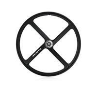 Roue arrière de vélos à pignon Fixe 700C 4 Rayons axe Solide de 120mm avec pignons à pignon Fixe 17T, Jantes de vélo intégrées en magnésium Frein en V Roues de vélo de Piste