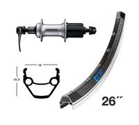 Roue arrière Exal Winora Zx 19 26 Sh.8-10v Noir